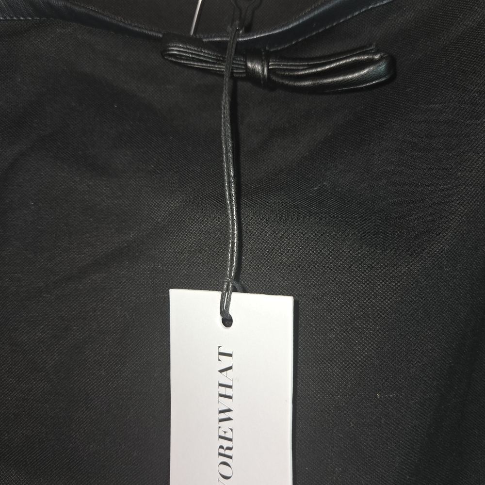 WeWoreWhat Black Leather Trim Crop Top - Picture 9 of 13